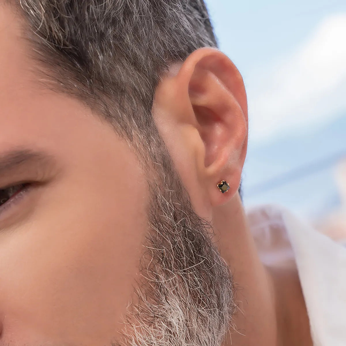 Aretes Topos Circón CUADRADO