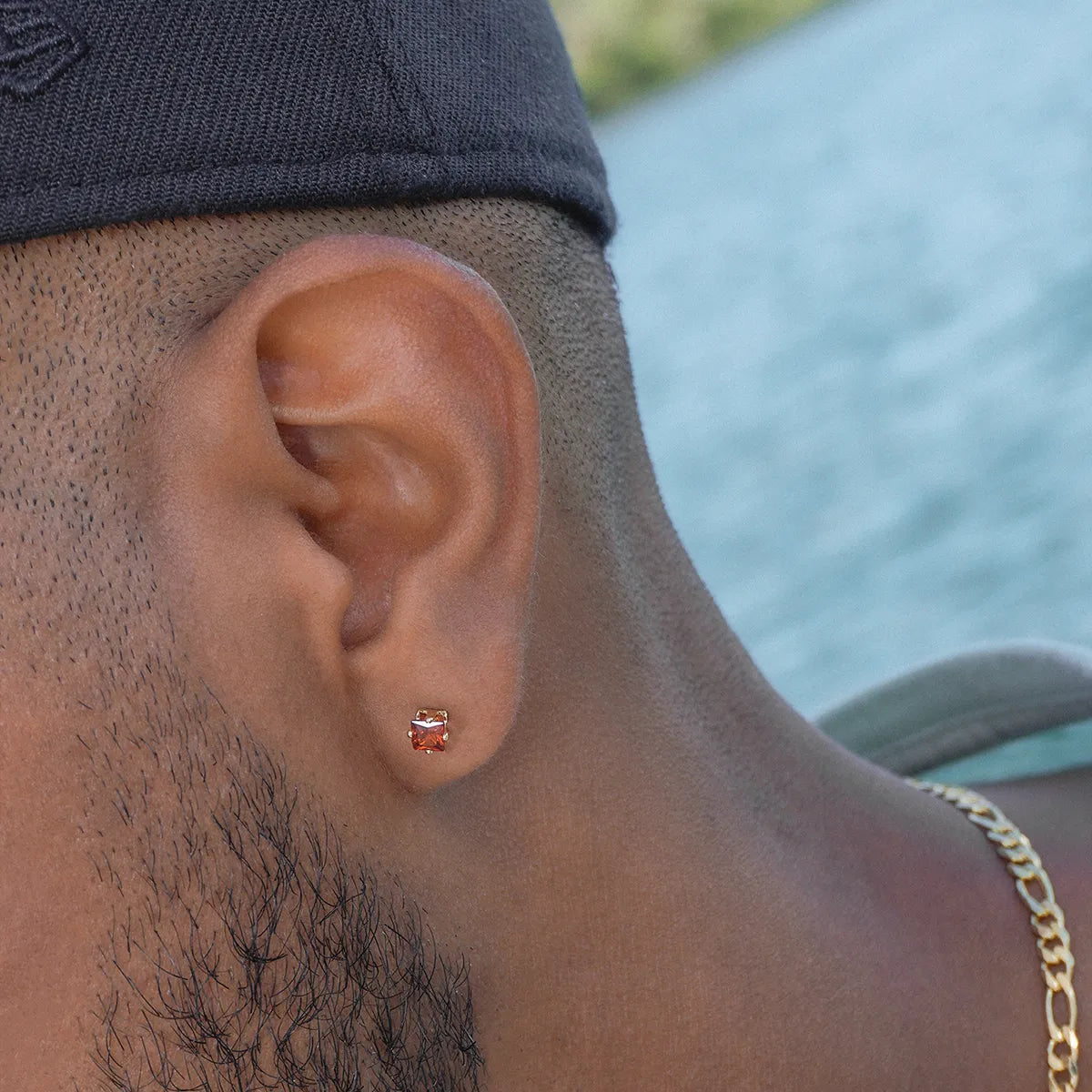 Aretes Topos Circón CUADRADO